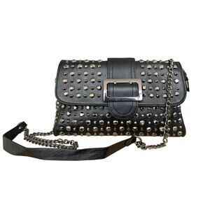 7369 Punk Skull Print Crossbody Bag PU Leather Gothic Skull Shoulder Bag